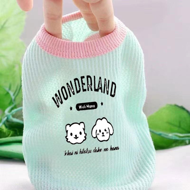 Cute Bear Spring and Autumn Thin Style Sleeveless Vest Dog Clothes for Teddy Bichon Pet Yorkshire Schnauzer