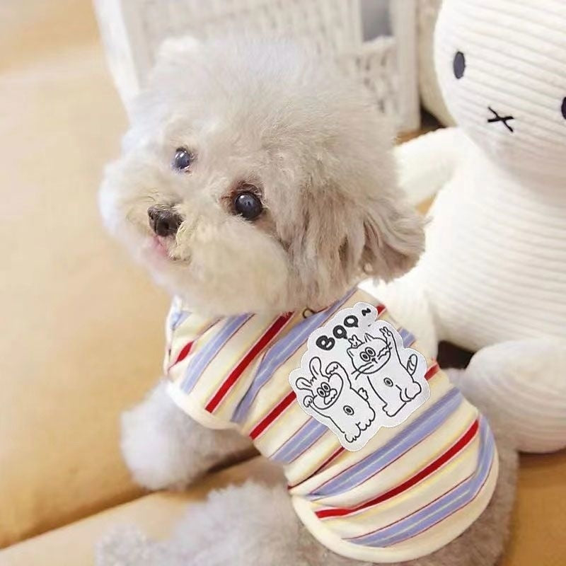 Spring and Summer Pet Clothes Dog Teddy Bichon Maltese York Summer Cat Pet Thin Cute Anti-Lint