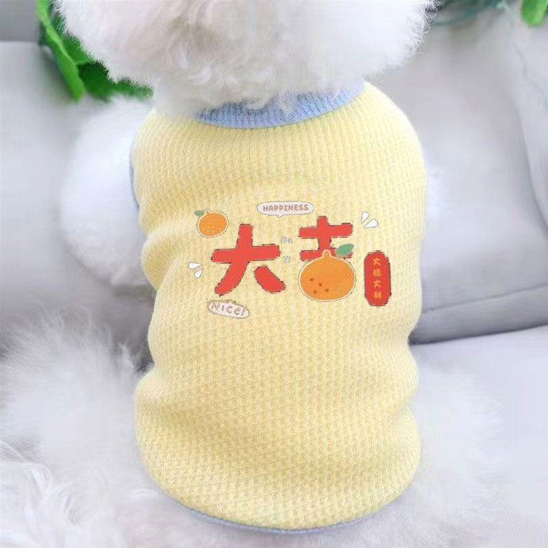 Cute Bear Spring and Autumn Thin Style Sleeveless Vest Dog Clothes for Teddy Bichon Pet Yorkshire Schnauzer