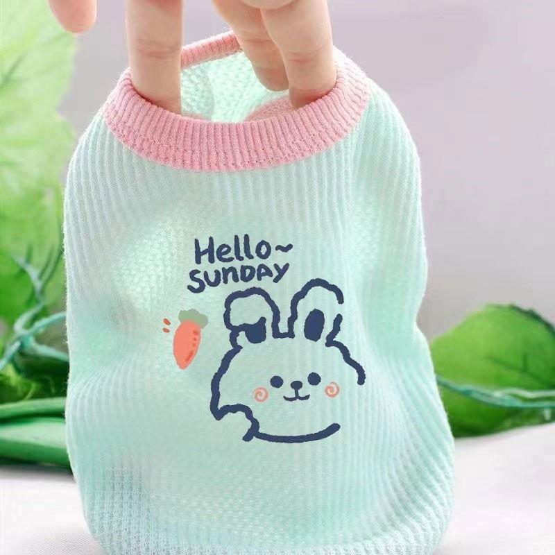 Cute Bear Spring and Autumn Thin Style Sleeveless Vest Dog Clothes for Teddy Bichon Pet Yorkshire Schnauzer