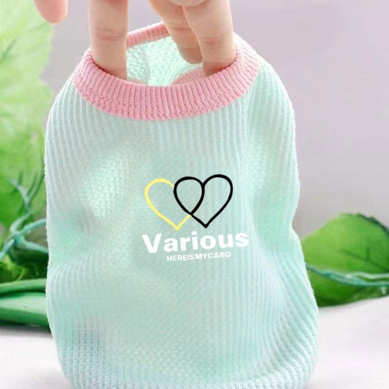 Cute Bear Spring and Autumn Thin Style Sleeveless Vest Dog Clothes for Teddy Bichon Pet Yorkshire Schnauzer