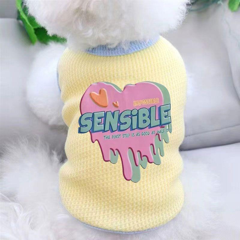 Cute Bear Spring and Autumn Thin Style Sleeveless Vest Dog Clothes for Teddy Bichon Pet Yorkshire Schnauzer