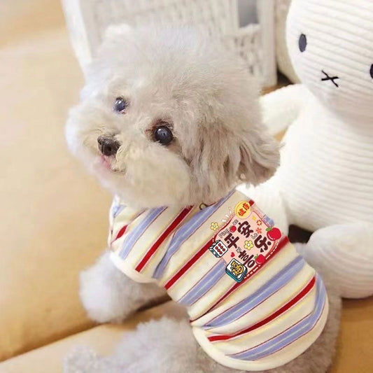 Spring and Summer Pet Cat Clothes Dog Teddy Bichon Maltese Yorkshire Summer Pet Thin Cute Anti-Lint