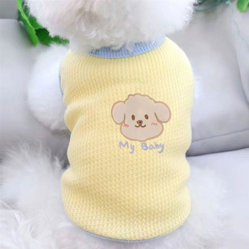 Puppy Cat Clothes Autumn Summer Thin Base Teddy Pomeranian Puppy Vest Teddy Dog Clothing Cheap Clearance
