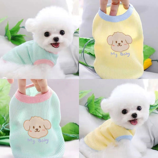 Puppy Cat Clothes Autumn Summer Thin Base Teddy Pomeranian Puppy Vest Teddy Dog Clothing Cheap Clearance