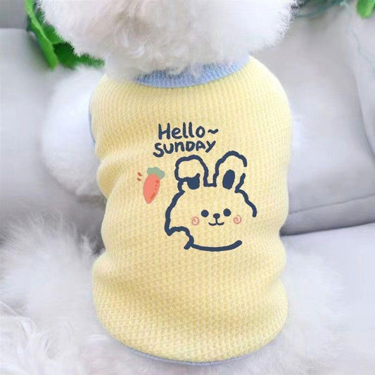 Cute Bear Spring and Autumn Thin Style Sleeveless Vest Dog Clothes for Teddy Bichon Pet Yorkshire Schnauzer