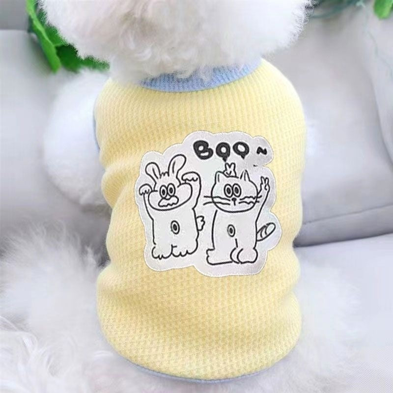 Summer Pet Clothes for Dogs Teddy Bichon Maltese Yorkshire Cats Thin Cute Anti-Shedding