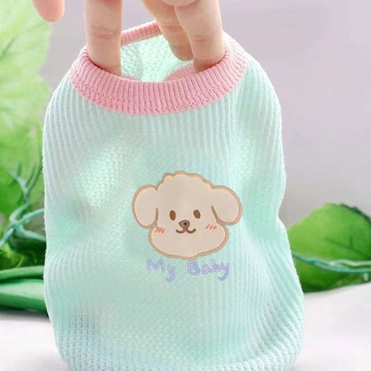 Puppy Cat Clothes Autumn Summer Thin Base Teddy Pomeranian Puppy Vest Teddy Dog Clothing Cheap Clearance