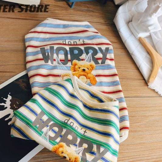 Pet Cat Bichon Small Dog Teddy Dog Clothes Indoor Vest Striped Clothes Cheap Clearance